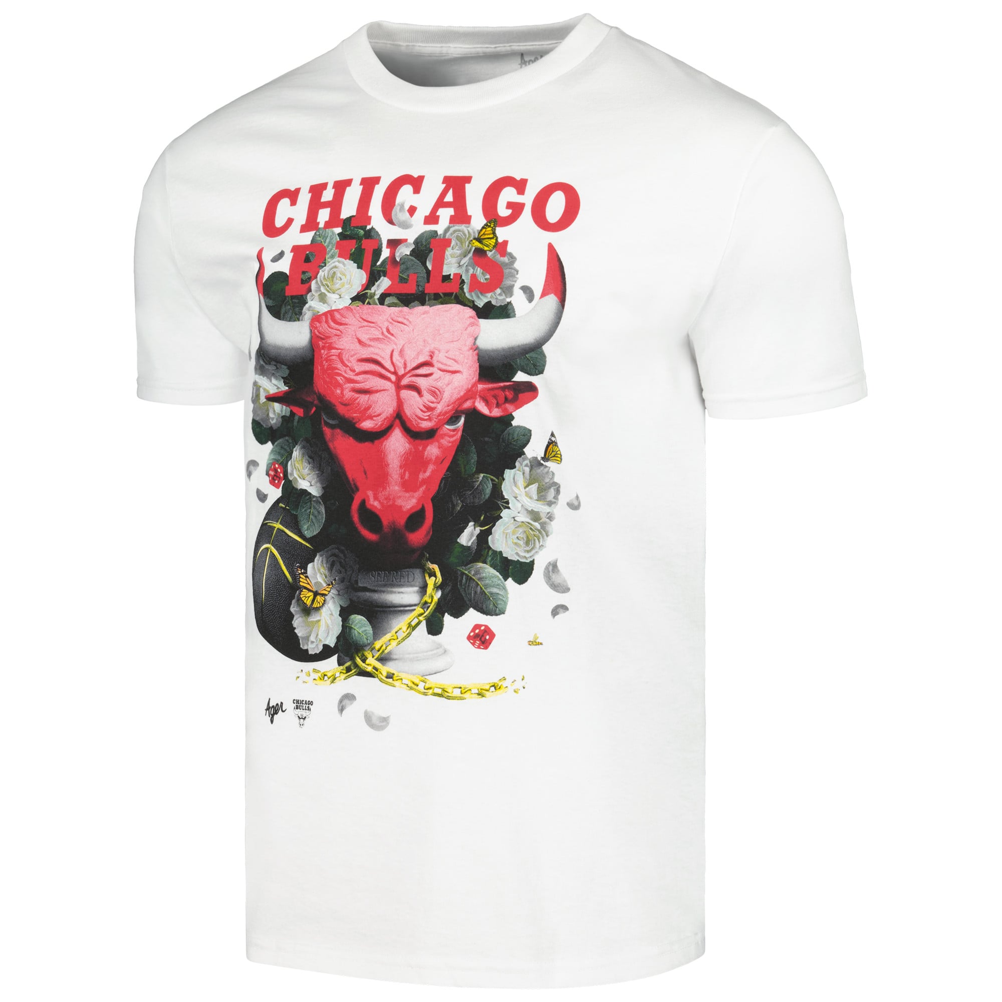 T-shirt unisexe NBA x Kathy Ager blanc Chicago Bulls, collection « Identifier l'artiste »